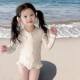France 2026 new girls swimsuit one-piece long-sleeved children’s long-sleeved swimsuit protection sundress for small and medium-sized swimsuit cute-sea-dry-frying