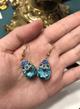 Anne Klein帕拉伊巴颜色莱茵石项链耳环一套 超美