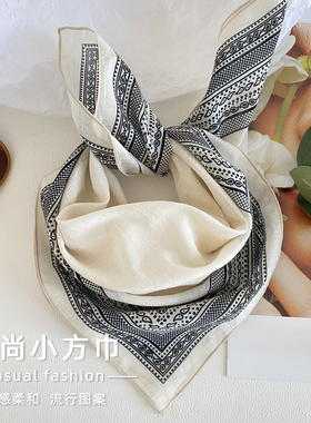 彩恩格春秋纯棉头巾方巾