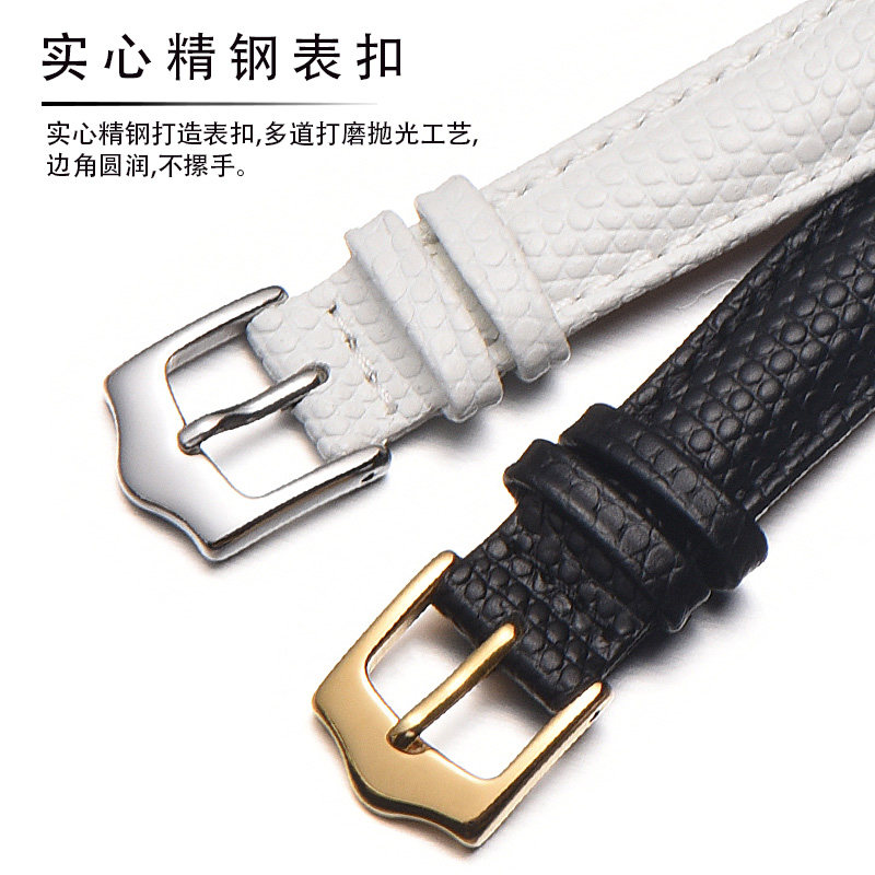 蜥蜴纹牛皮手表带女卡西欧凹口表带 珂思玛帝配件