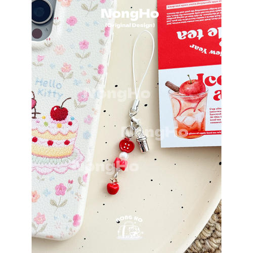 原创手机挂件水果手机链挂绳合金苹果迷你可爱少女心钥匙扣挂饰 - 图3