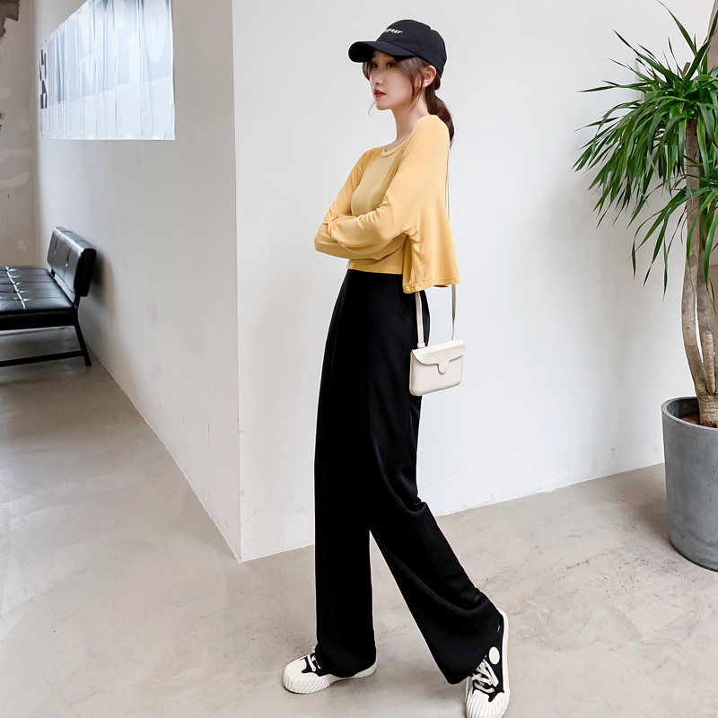 阔腿裤高腰垂感直筒夏季西装裤子 依姿旅休闲裤