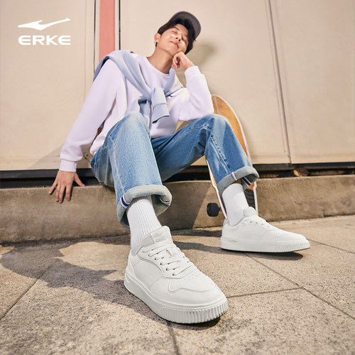 鸿星尔克板鞋男鞋2025冬季新款男士鞋子休闲鞋潮滑板小白鞋运动鞋 - 图3