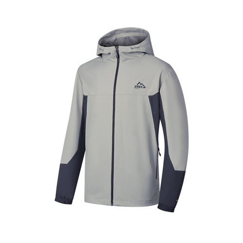 鸿星尔克外套男2025冬季新款男士户外防泼水冲锋运动夹克上衣风衣 - 图3