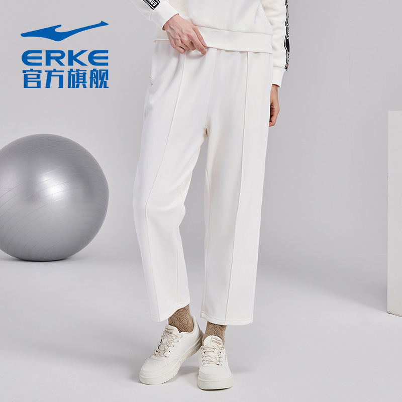 鴻星爾克運動褲2022冬季新款女加絨加厚針織九分褲休閑衛褲女褲子_鴻星爾克官方旗艦店_運動服_休閑服裝