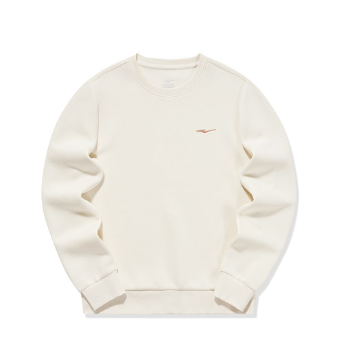 鸿星尔克加绒卫衣女款冬季新款女士运动加厚圆领长袖白色上衣女装 - 图3