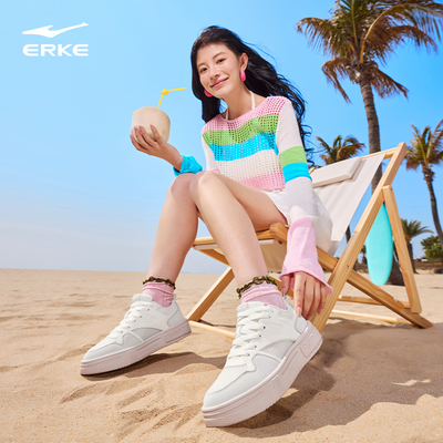 半夏鸿星尔克女板鞋透气休闲鞋