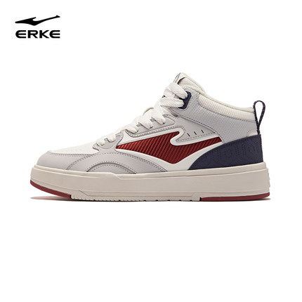 征服4鸿星尔克板鞋男鞋冬季新款加绒加厚棉鞋男士鞋子高帮运动鞋