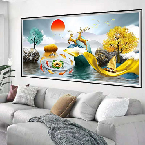 欧式自粘墙贴画轻奢客厅装饰画现代简约沙发背景墙纸卧室壁画贴纸 - 图0