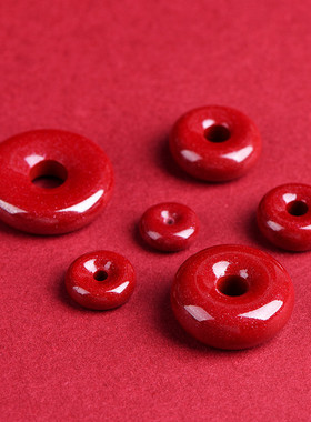 天然朱砂平安扣吊坠本命年护身符挂件男女款毛衣链项链正品官方