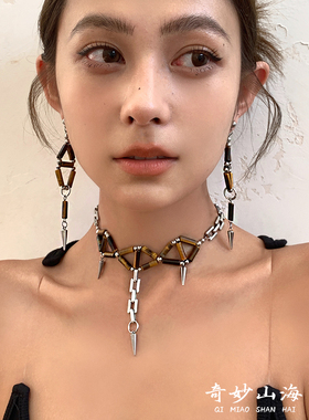 奇妙山海美拉德虎眼石项链