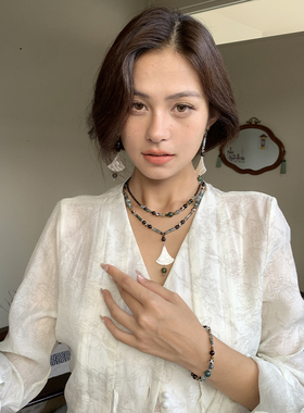 奇妙山海中式清冷天然蝶贝项链