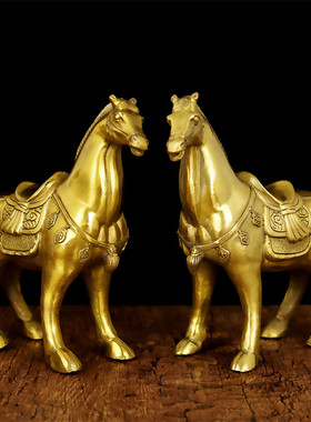 人气铜马摆件《马到成功》唐马铜马工艺品摆设家居V店铺装饰品开