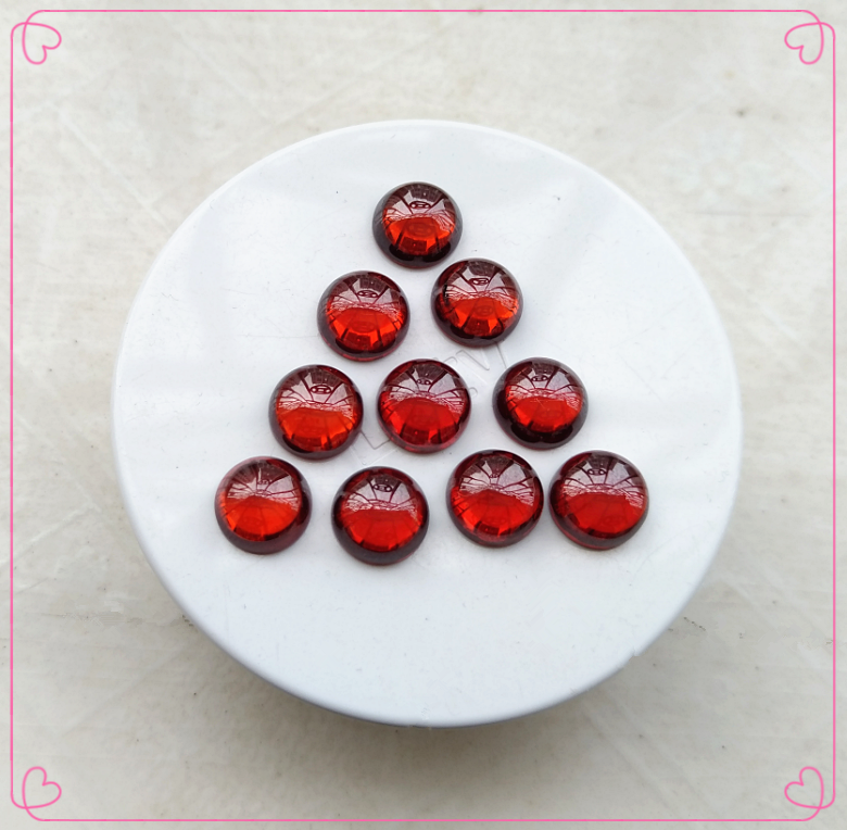 合成石榴红锆石红石榴色圆形4mm5mm7mm9mm平底光面素面蛋面裸石,淘宝优惠券,粉丝福利购,淘宝优惠卷
