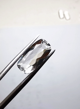 白水晶肥长方形7X14mm7X9mm尖底刻面裸石戒面镶嵌首饰主石