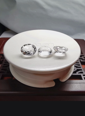 白水晶椭圆形蛋形尖底刻面天然石切工裸石戒面镶嵌首饰饰品裸钻
