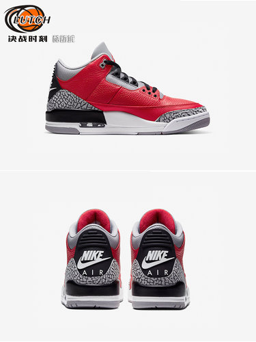 Air Jordan 3 Retro GS红水泥大童复古低帮板鞋篮球鞋 CQ0488-600 - 图1