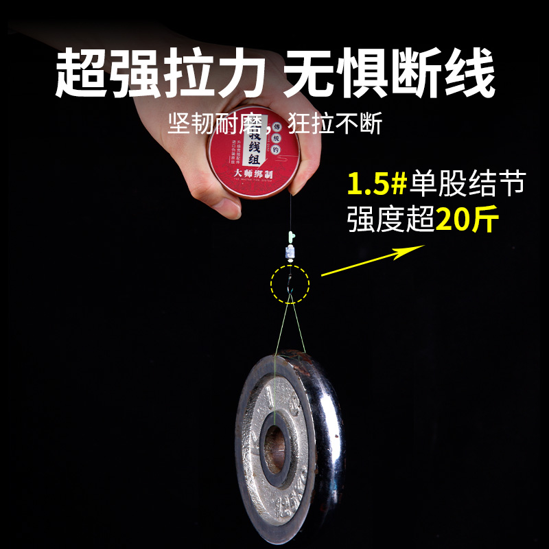 钓鱼线组套装全套正品台钓传统钓成品主线组鱼线免调漂绑好带钩 - 图0