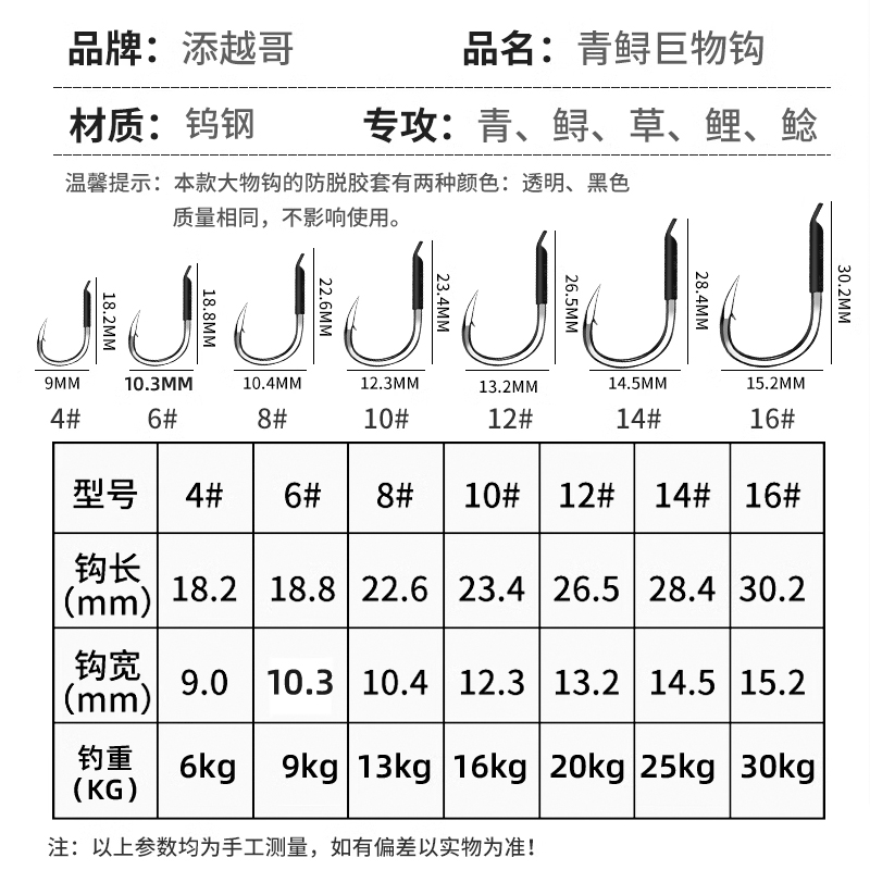 进口大物钩青鱼草鱼巨物鲟专用刀锋歪嘴加粗伊势尼钓鱼钩正品散装