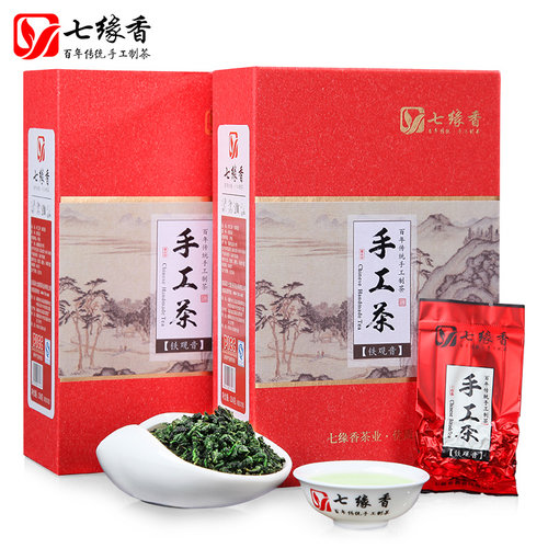 七缘香铁观音茶叶浓香型特级安溪铁观音手工新茶乌龙茶礼盒装512g - 图0