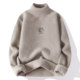 Half turtleneck sweater for men in autumn and winter plus velvet thickened middle collar inner warm clothing for youth winter base knitted sweater