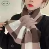 Трикотажный короткий демисезонный универсальный удерживающий тепло шарф, в корейском стиле