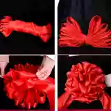 W Пошива семейного сатинового награды на таблички с табличкой ткани, свадьба, большой красный цветок китайский свадьба красная гортеня 4s