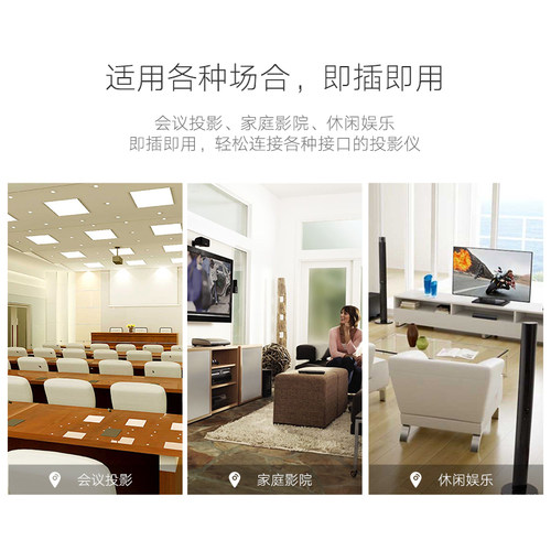 绿联DP转HDMI/DVI/VGA三合一转换器笔记本电脑外接屏显示器高清 - 图1