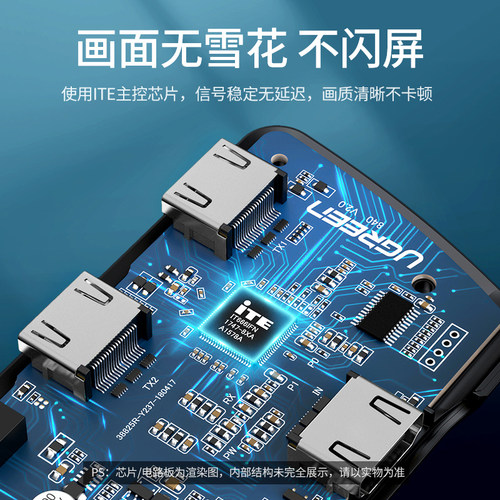 绿联hdmi一分二分配器一进二出分频器4k高清机顶盒显示器多屏电视笔记本1进2出一拖二台式电脑hdml分线分屏器 - 图3