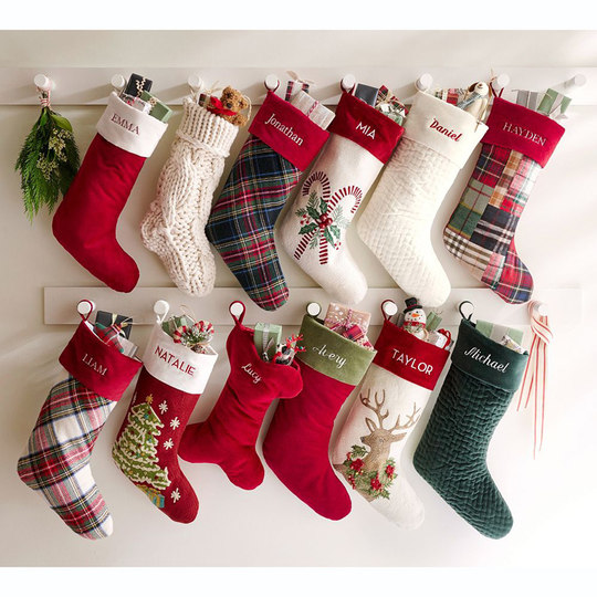 Nutcracker childlike embroidery Christmas stockings with custom names