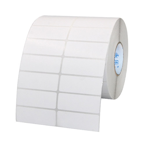 铜版纸不干胶50mm*15mm*4000张双排服装吊牌条码打印纸空白标签纸贴纸 - 图0