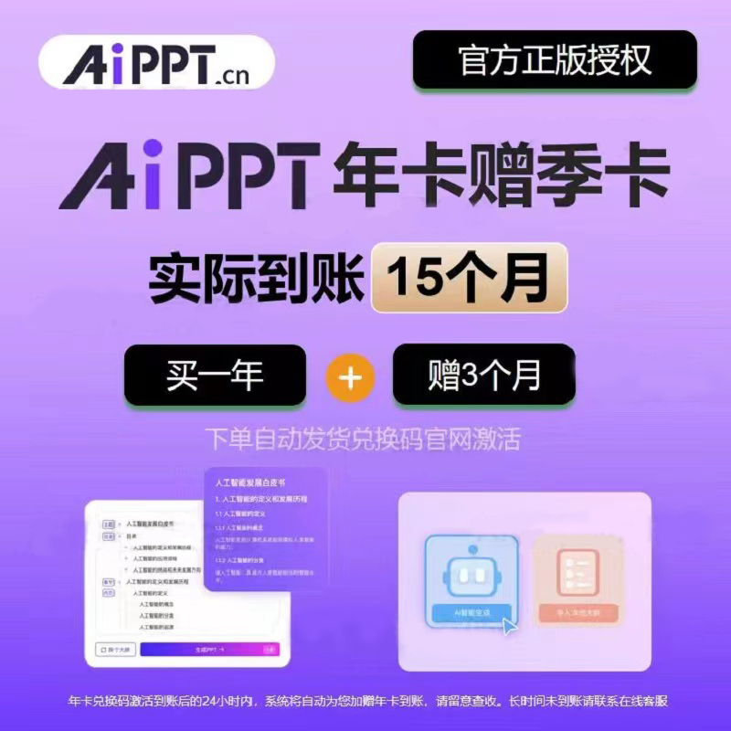 【官方正版】AIPPT会员 一键智能秒生成PPT 充自己账号 - 图0