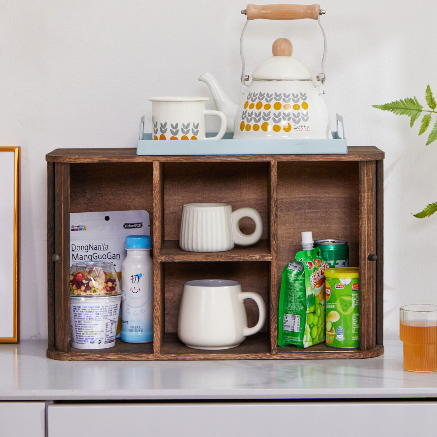 实木茶杯收纳架茶具收纳柜防尘卷帘门桌面收纳盒茶壶置物架多宝阁,淘宝优惠券,粉丝福利购,淘宝优惠卷