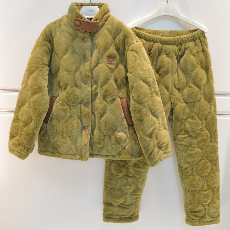 妮可雅情侣睡衣冬季男女士玉狐绒三层加厚夹棉保暖棉袄立领家居服,淘宝优惠券,粉丝福利购,淘宝优惠卷