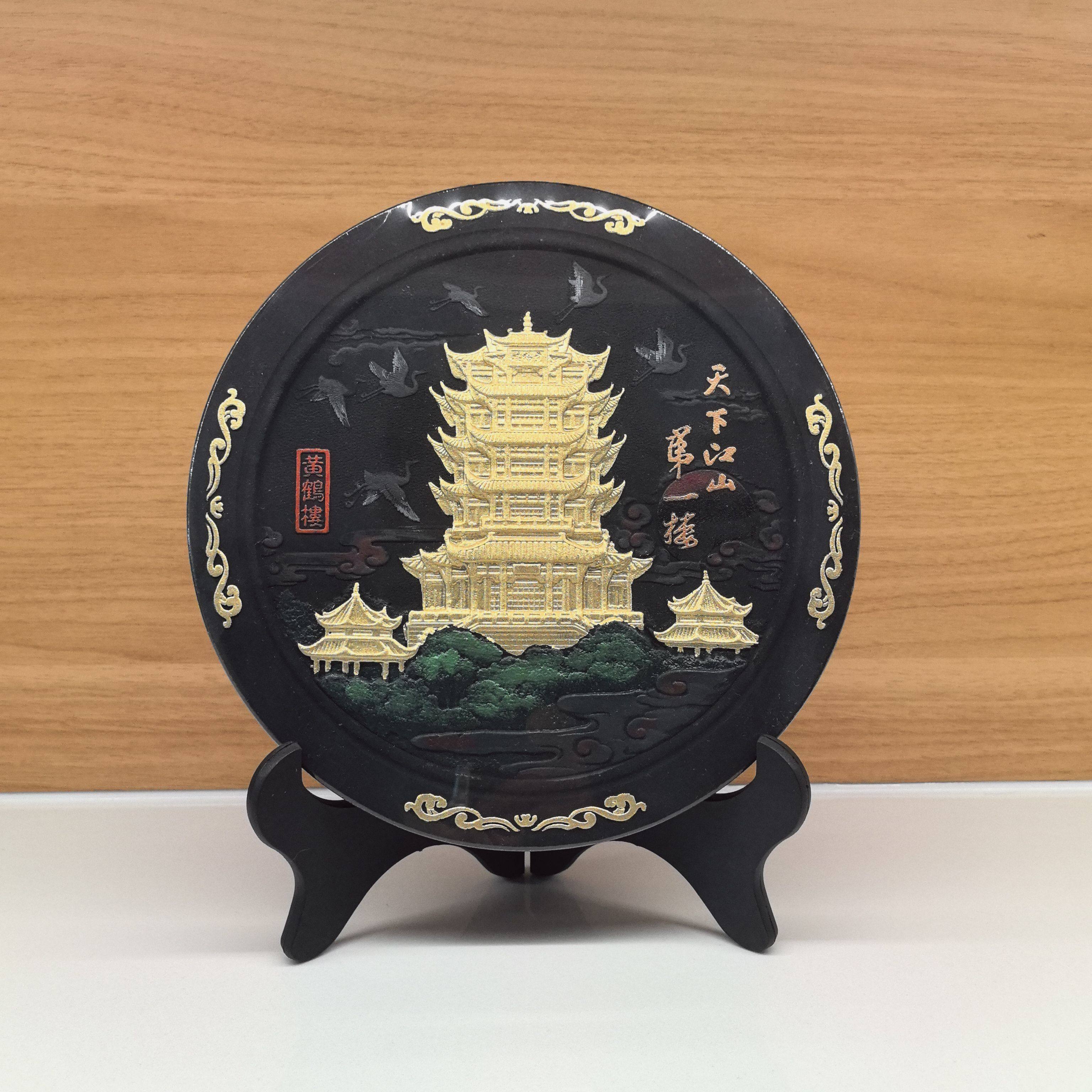湖北特色礼品炭雕黄鹤楼摆件武汉旅游文创纪念品送外宾礼物可定制