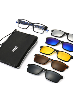 运动风偏光两用度数太阳镜