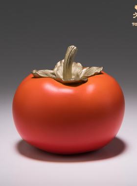 铜师傅《事事如意》客厅桌面铜柿子摆件 家居装饰工艺品 乔迁礼物