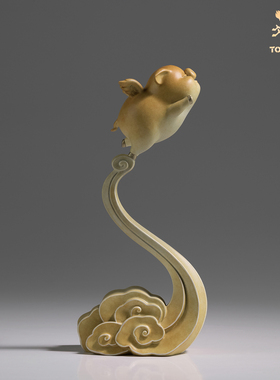 现货铜师傅《飞翔小猪》桌面铜猪摆件 家居办公桌装饰工艺品 礼物