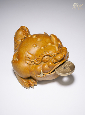 铜师傅招财中式家居饰品三足金蟾