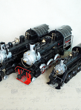 仿真铁艺蒸汽机火车头复古道具