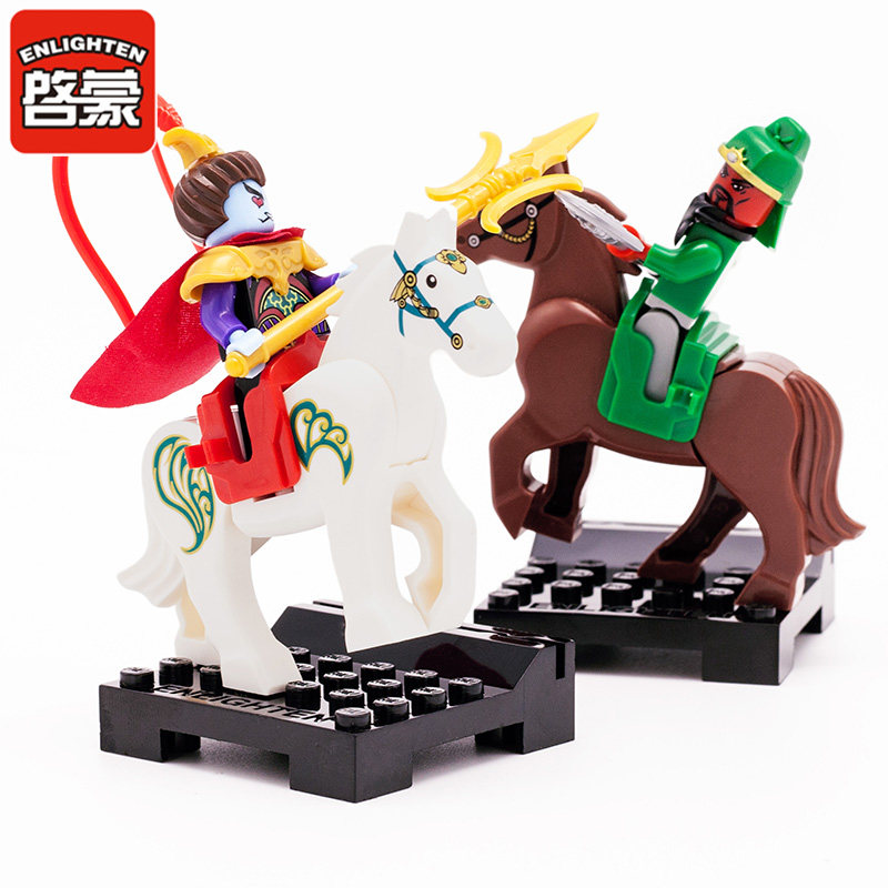 启蒙积木三国积木人仔英雄关羽吕布诸葛亮赵云黄忠将军小男孩玩具 - 图2