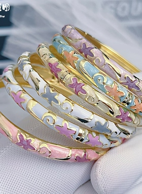 北京景泰蓝手镯女细条合金珐琅彩时尚镯子故宫旅游送闺蜜女生礼物