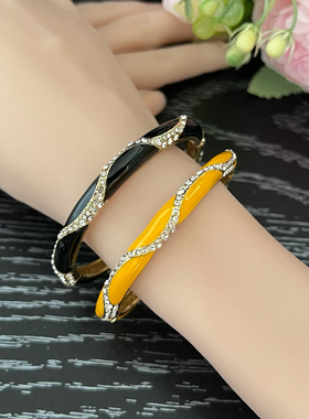 镶钻北京特色景泰蓝手镯女生合金