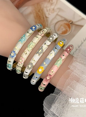 北京景泰蓝手镯女细条合金珐琅彩时尚镯子故宫旅游送闺蜜女生礼物