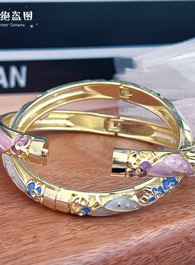 北京景泰蓝手镯女开口珐琅彩镯子时尚首饰复古百搭送朋友伴手礼物