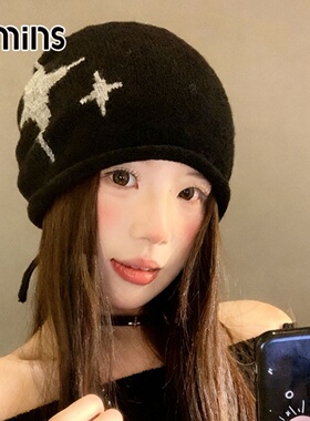 韩系卷边抽绳针织堆堆帽女包头帽