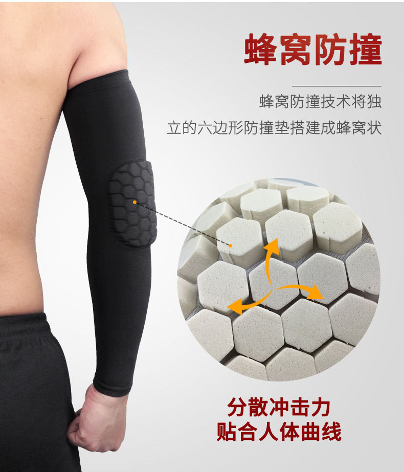 运动护肘蜂窝防撞护臂加压护手臂胳膊篮球骑行户运动专业护具,淘宝优惠券,粉丝福利购,淘宝优惠卷