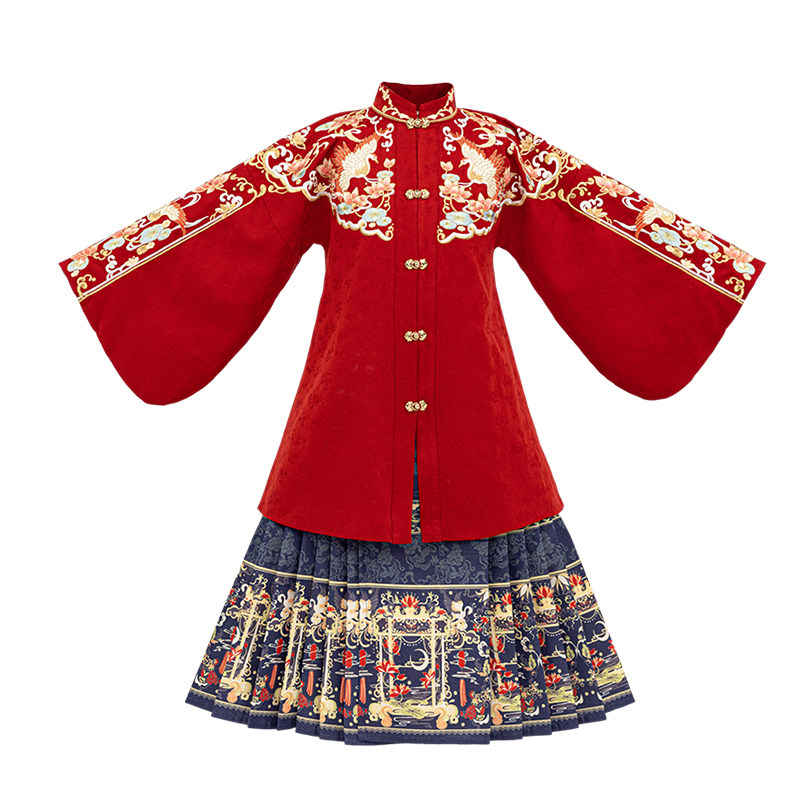 女童儿童拜年服超仙女童长款刺绣短袖春秋款灯云肩马面裙高端国风,淘宝优惠券,粉丝福利购,淘宝优惠卷