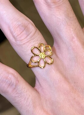 ~~~~~韩国小众 26新款 轻奢独特镂空花朵高级感食指戒指