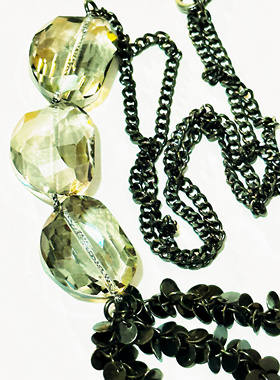 大颗多棱面立体水晶珠入手冰凉长款项链分量有质感适合夏日毛衣链